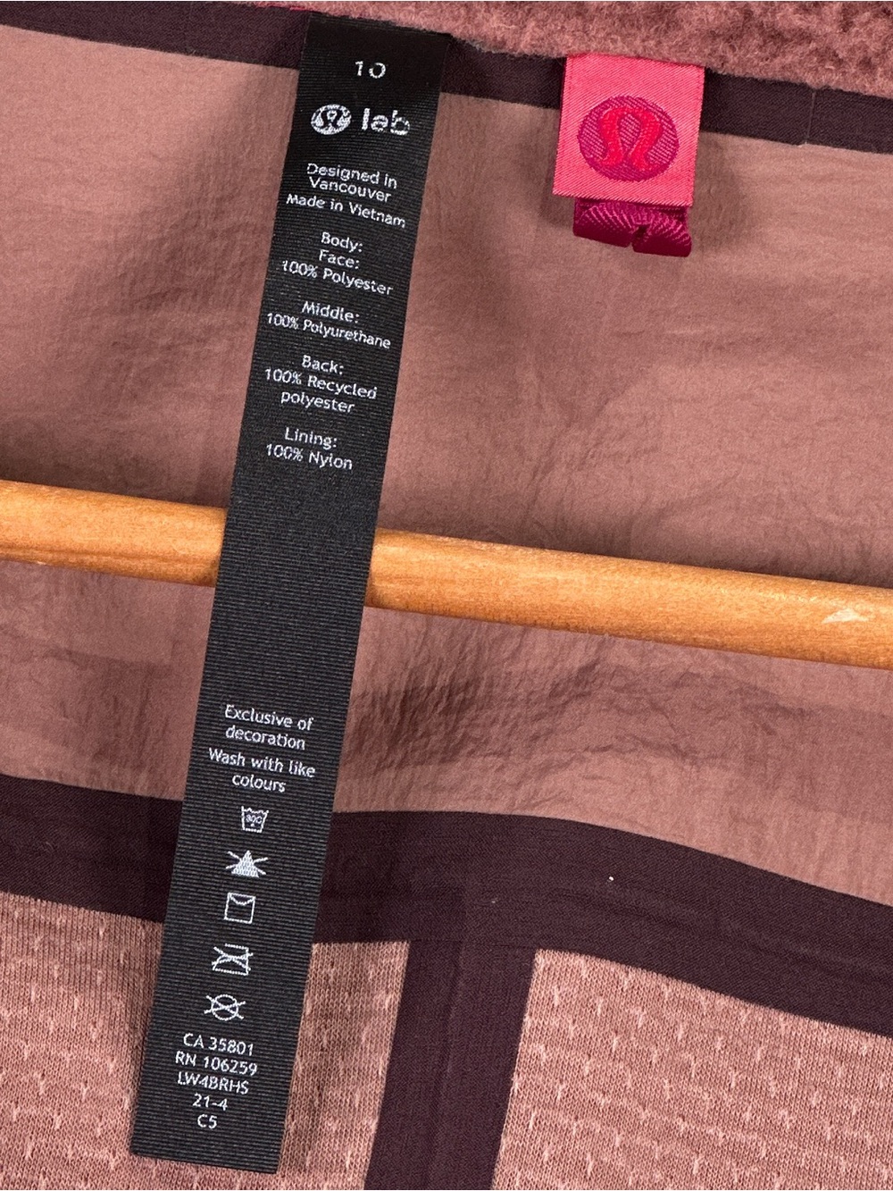 Lululemon Lab Sherpa Fleece Long Coat Snap Mauve Dusty Rose 10 - Picture 10 of 11